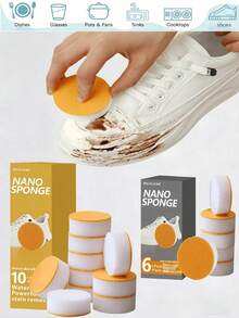 Bộ 1/5/6/10 miếng bọt biển tẩy rửa thần kỳ, miếng bọt biển cọ rửa gia dụng, miếng bọt biển cao su, thích hợp cho nhà hàng, khách sạn, dọn dẹp nhà cửa, đồ dùng nhà bếp, bồn rửa, đồ nội thất, giày dép, có thể tái sử dụng. - Nhiều màu - Xem 2