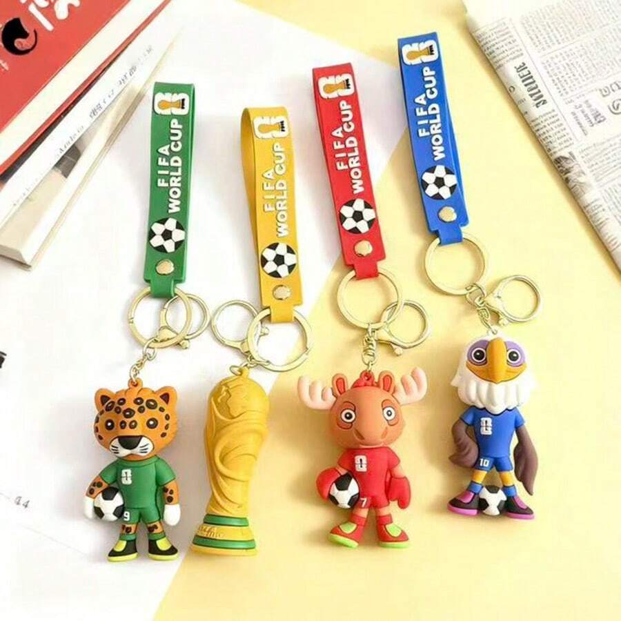 Móc khóa hình quả bóng thể thao, mặt dây chuyền hình cúp bóng đá sáng tạo, móc khóa PVC nhỏ làm quà tặng. - Nhiều màu - Xem 1