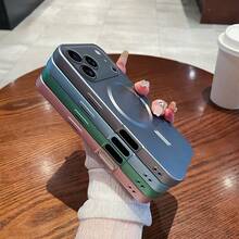 深藍金屬漆無線充電手機殼，相容於 Apple 17 Pro Max、17e、17、16、16e、15、14、13、12、11 Pro Max、Plus 機型。相容於 S25 Ultra、S26 Ultra、A07、A26、A36、A37、A57、A56、A55、A16、A17、A27、S25 FE、S24、S23、S22、S21 及其他機型，鏡頭保護膜，防摔，柔軟 TPU 材質，時尚手機殼，Apple 17 Pro Max 手機殼，Apple 16 手機殼 - 深藍色 - 查看 5