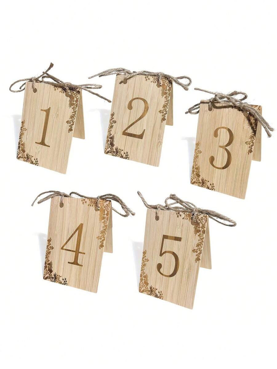 Bộ bảng số bàn bằng gỗ tự làm, hoàn hảo cho tiệc cưới, tiệc chiêu đãi, địa điểm tổ chức đám cưới theo phong cách mộc mạc, họp mặt gia đình. - Thẻ chỗ ngồi - Xem 1