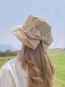 Women's Fashion Bucket Hat ,With Bow Wide Brim, Beach Sun Hat, Summer Uv Protection, Outdoor Casual, Beach Travel. - Multicolor - View 4