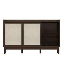 Sideboard, Sliding Doors, Double Drawers, Suitable For Living And Dining Rooms, Multifunctional Storage Furniture. - 駝色 - 查看 7