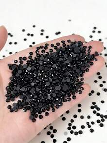 1 Hộp Đá Trang Trí Móng Tay ABS Đen Hỗn Hợp Ngẫu Nhiên, Đá tròn dẹt nhiều kích cỡ theo phong cách Gothic, Phụ Kiện Móng Tay Sáng Bóng Sang Trọng Thích Hợp Cho Tự Làm Móng, Salon Và Tiệc Tùng Trang Trí Móng Tay Đá Cao Cấp - màu đen - Xem 5