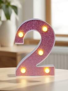 1個 16cm 創意家居裝飾 LED 粉色字母燈，室內桌面裝飾 0-9 數字燈，字母跑馬燈，婚禮求婚週年紀念生日派對裝飾字母與數字燈，女孩臥室裝飾字母燈 - 深粉紅色 - 查看 38