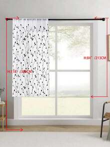 1 tấm rèm voan thêu họa tiết hoa, có khe luồn thanh treo, chống tia UV và thoáng khí, chất liệu polyester, không có lớp lót, thích hợp cho phòng khách, phòng ngủ, phòng ăn. - màu đen - Xem 14