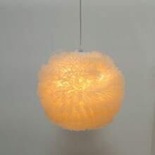 25cm Warm & Romantic Spherical Fabric Lamp Shade, Beige & Pink, Collapsible & Stackable, Suitable For Table Lamp Or Pendant Light (Lamp Shade Only) - 25cm Apricot Pink Sewn Yarn Spherical Lampshade - View 10