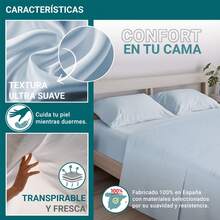 Ecommerc3 3-4 Piece Cotton Sheet Set, Fits Beds 80-200 Cm, Wide Variety Of Colors - 天藍色 - 查看 6