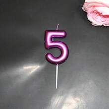 1件 6cm 紫色 0-9數字生日蠟燭，適用於節日慶祝、蛋糕烘焙裝飾、成人禮、生日週年及其他節慶活動，適用於生日、週年紀念、單身派對、畢業典禮 - 紫色 - 查看 8