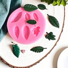 1pc 6-Leaf Design DIY Handmade Clay Resin Polymer Silicone Mold, Pink Silicone Mold Suitable For Decorative Props, Easy Demolding - Pink - Leaves - View 6