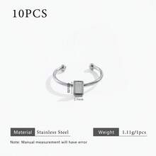 10 chiếc đế nhẫn điều chỉnh được bằng thép không gỉ mạ vàng 18K, phụ kiện tự làm trang sức, phù hợp cho nữ giới đeo hàng ngày. - Cài đặt vòng - Xem 25
