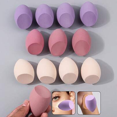 12/6/3/1个斜角化妆海绵 - 高弹性，干湿两用，易于清洗，适用于粉底、遮瑕和底妆，化妆海绵，遮瑕海绵，时尚设计，耐用海绵