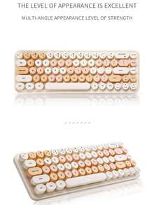 MOFII I-Dou Candy Wireless Keyboard And Mouse Combo, 68 Keys Mini Compact Layout With Retro Round Keycaps, 2.4G Plug & Play Ergonomic Mouse Set For Laptop, PC, Office Home - View 5