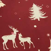 Rectangular Waterproof Christmas Tablecloth - Deer And Tree Design - Durable Polyester - Perfect For Parties, Home And Outdoors - Festive Table Decoration - 60x120/60x102 Inches - Gold 54"*79" - View 2