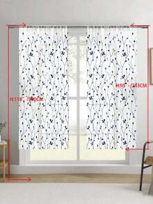 1 buah Tirai Tipis Bordir, Motif Bunga, Dengan Kantong untuk Batang Tirai, Penghalang Sinar UV, Bernapas, Kain Poliester, Tanpa Lapisan, Cocok Untuk Ruang Tamu, Kamar Tidur, Ruang Makan - Biru - View 23
