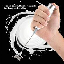 Handheld Electric Milk Frother - Stainless Steel Foam Maker With Spring Whisks For Coffee & Latte,Coffee Service Coffee Accessories - View 3