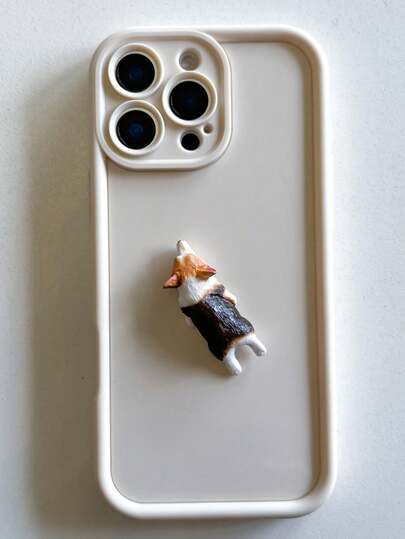 1 ốp lưng điện thoại 3D hình chó Corgi màu trắng mờ, chống sốc, chống trầy xước, độc quyền cho iPhone 17 Pro Max, tương thích với iPhone 17/16/15/14/13/12/11 Series, S20-S25 Series, Note 14/13/12 Series & A56 5G, món quà hoàn hảo cho Ngày Valentine/Năm mới.