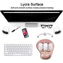 1pc Ergonomic Mouse Pad With Gel Wrist Rest Support, Gaming Mouse Pad With Lycra Cloth, Non-Slip PU Base For Computer, Laptop, Home, Office & Travel Hands Pain Relief Rose Gold - 圓形 - 查看 6