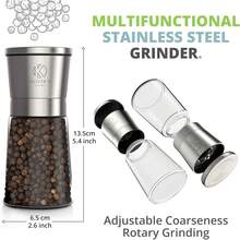 Salt & Pepper Grinder Set - 2X Premium Quality Ceramic Grinders - Easy To Fill & Use - Season To Perfection With Adjustable Coarseness - Large Capacity - Refill Less Often - 1 - View 3