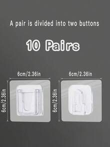 10 Pairs Strong Sticky Hung Double Sided Patch Hook Buckle Transparent Adhesive Wall Hooks Cup Sucker - One Size Fits All - View 12