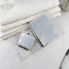 Livre de rangement pour autocollants de planificateur M5, album d'échange et de collection d'autocollants, ensemble de cahier à feuilles mobiles de style japonais avec motif vague transparent, album de rangement multi-tailles avec anneaux métalliques, couverture acrylique A5 de style INS avec motif vague haute transparence, sac de rangement à fente unique en PP, convient pour la création de planificateurs japonais, la collection de cartes d'idoles, l'organisation de matériel, la planification d'emploi du temps nomade - Multicolore - Voir 6