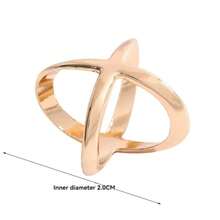 Clip de bufanda con anillo entrelazado dorado para mujer, broche versátil para vestido, clip de bufanda minimalista y liso en forma de cruz para el dobladillo de la ropa, clip de lujo multifuncional para prendas, regalo para ocasiones especiales - Dorado - Ver 4