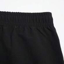 Adidas 男士休闲运动抽绳腰编织裤，舒适百搭，适合日常穿着，春秋季节皆宜。 - 黑色 - 查看 4