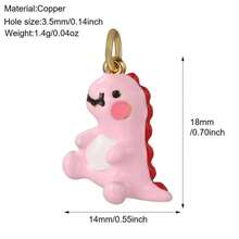1件铜质时尚创意兔子、大象、蘑菇吊坠，多功能高端DIY手链、项链、耳环饰品配件 - 彩色 - 查看 13