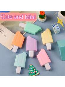 6支/套 卡通冰淇淋造型荧光笔，学生文具用品 - 套裝 - 查看 3