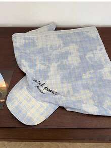 1pc Retro New Green Plaid Headscarf Hat, Sweet & Hot Girl Style Baseball Cap, Sun Protection For Spring/Summer - Multicolor - View 8