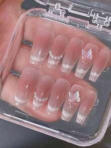 10 piezas Pegatinas de gel de uñas con mariposas, pegatinas de sombra de ojos hechas a mano con mariposas, suministros de arte de uñas Uñas postizas - Rosa vieja - Ver 9