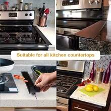 1pc Silicone Stove Gap Filler, Flexible Sealing Strip Fits 21-25 Inch Gaps Between Countertop And Stovetop, Easy To Clean Black Kitchen Protective Strip To Prevent Spills And Keep Countertop Clean - View 7