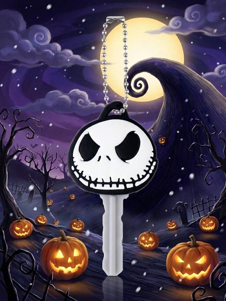 Disney Móc khóa PVC hình nhân vật hoạt hình Jack, Sally, Skellington, được cấp phép chính thức, quà tặng 1 chiếc. - A - Xem 1