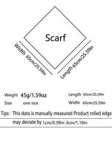 1条65*65厘米方形丝巾，女士缎面丝绸仿梵高杏花印花，多功能，可作领巾、头巾、披肩。 - 彩色 - 查看 4