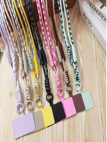 Shockproof Mixed-Color Braided 1pc Adjustable Crossbody Phone Lanyard, Sturdy & Durable, Convenient For Daily & Sports Use, Birthday Gift