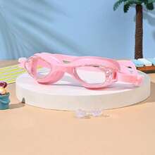 1pc High Definition Waterproof Anti-Fog Swimming Goggles For Men And Women, Professional Diving Eyewear - Pink - View 4