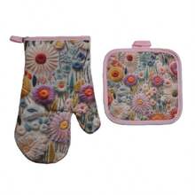 2pcs/Set Heat Resistant Oven Gloves & Pot Holders, Heatproof Baking Gloves For Microwave, Kitchen, Bakery, Dining Room - Mauve Purple - View 9