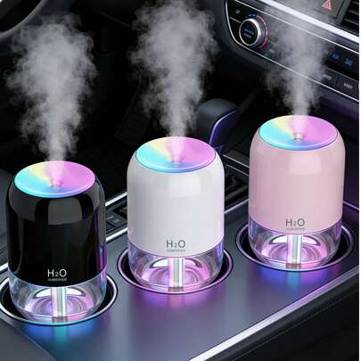 1个超声波香薰机，两档雾量可调，多色氛围灯，USB供电，酒店香氛精油扩散器，家用香薰机，浴室除臭器，客厅空气清新剂，卧室香薰机，3种颜色可选，桌面香薰机，适用于卧室、办公室、浴室、汽车、宠物房，5种工作模式，6种精油香味可选