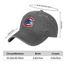 Chicago Cubs Logo Washed Denim Baseball Cap For Adults, Baseball Hat Women Men Washed - 灰色 - 查看 6
