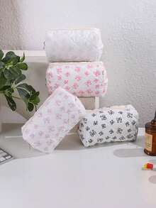 1 pieza Estuche de lápices con lazo de una sola capa, bolsa de almacenamiento espaciosa para artículos de papelería, diseño de apertura amplia para un fácil acceso, un neceser de lápices de moda imprescindible para la temporada de regreso a clases - Una pieza - Ver 10