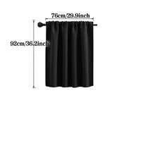 Cortina pequeña opaca, cortina para ventana de caravana/autocaravana, cortina parasol, diseño minimalista de unicolor, instalación práctica con bolsillo para barra, adecuada para caravana, autocaravana, dormitorio, sala de estar, cocina - Negro 1 pieza - Ver 10