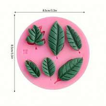 1pc 6-Leaf Design DIY Handmade Clay Resin Polymer Silicone Mold, Pink Silicone Mold Suitable For Decorative Props, Easy Demolding - Pink - Leaves - View 7