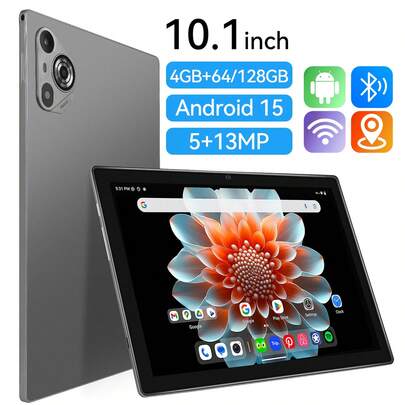 Qetupa Tableta Android de 10.1", 4GB RAM+64GB/128GB ROM, Procesador X15 MTK 6762 Octa-Core a 2.0GHZ, Pantalla táctil IPS HD (1280x800), Cámara frontal de 5MP y cámara trasera de 13MP, Batería grande de 6000mAh, BT 5.2 y WiFi 5 802.11ac, GPS, No compatible con tarjeta SIM, para lectura y juegos. Disfruta de entretenimiento desde cualquier lugar con un diseño ligero y duradero, y un vidrio reforzado de vidrio de aluminosilicato.
