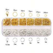 QIAO 3/570/1155/1510件装不锈钢开口圈，珠宝及手表配件；珠宝DIY；珠宝制作开口圈；防锈圈 - 彩色 - 查看 9