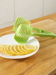 1/2/5pcs Lemon Slicer Kitchen Tool, Potato, Tomato, Sandwich, Fruit & Vegetable Cutter Divider - Lime Green - View 5