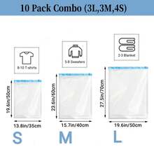 Bolsas de compresión para viajes, bolsas de equipaje ahorra espacio enrollables, artículos esenciales para cruceros, decoración de vacaciones, decoración de habitaciones, decoración del hogar, decoración de dormitorios, vestidos, pantalones, zapatos, jeans, botas, faldas, almacenamiento y organización de dormitorios, almacenamiento del hogar - transparente - Ver 16