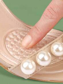 1 Pair Women's Self-Adhesive Transparent Shock-Absorbing 3/4 Length High Heel Insole, Washable Shoe Accessory For Comfortable Walking - 無色 - 查看 5