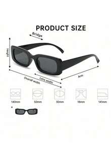 1/2 Pair Retro Square Glasses, Classic Black Frame Eyeglasses For Men And Women, Luxury Fashion Flattering Large Face, Narrow Frame Polarized Lens Gift - Xem 5