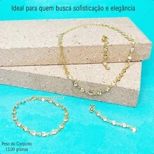 Women's Gold Set: Choker, Bracelet, Earrings, Cubic Zirconia, Crystal, 18k Gold Plated Costume Jewelry - 金色 - 查看 3