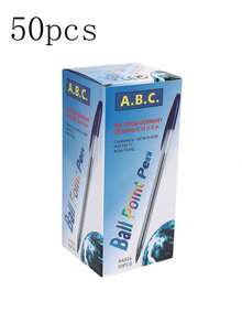 Bộ 50 bút bi, 3 màu đỏ/đen/xanh dương, mực gốc dầu, dùng cho học sinh, đóng hộp, đồ dùng cần thiết cho năm học mới. - Nhiều màu - Xem 8