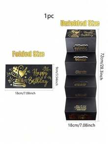 1个惊喜生日礼盒现金信封，6个卡位 - 优雅的黑金设计，节日气息浓厚的钱夹钱包，适合任何生日庆祝活动，独特的卡通奇幻主题纪念品，现金礼物展示 | 精致的礼品信封盒 | 精致的纪念品 - 查看 10